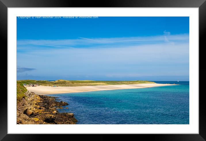 Shell Beach and Coast on Herm, Guernsey Framed Mounted Print by Pearl Bucknall