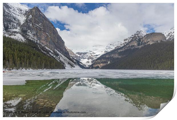 Emerald Lake, Snowy Peaks, Canadian Serenity Print by Richard Morgan