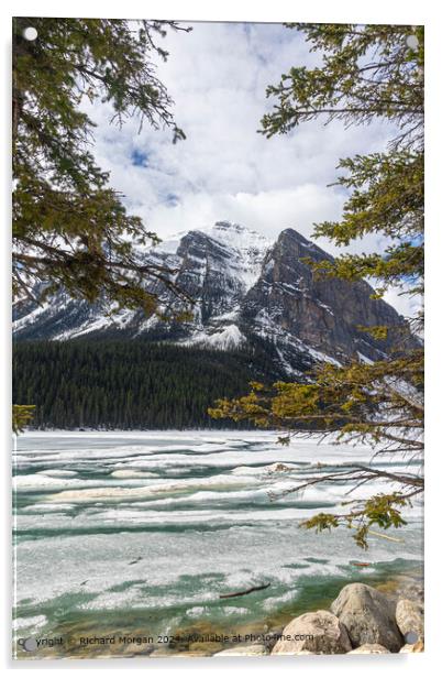 Colourful Lake Louise: Snowy Serenity Acrylic by Richard Morgan