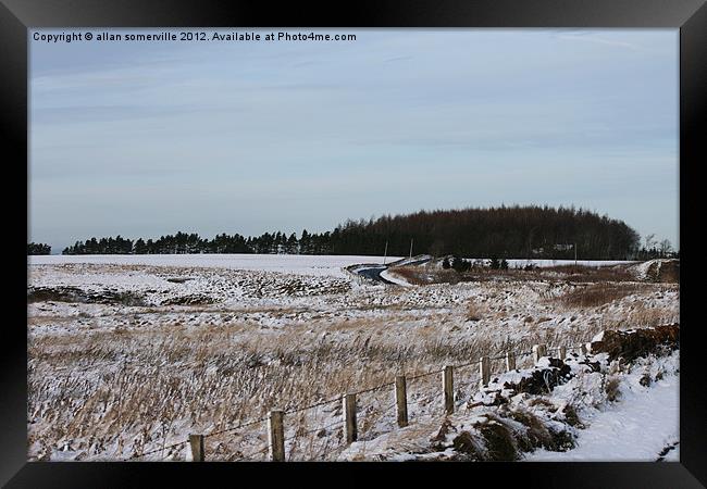 snowy winter scene Framed Print by allan somerville