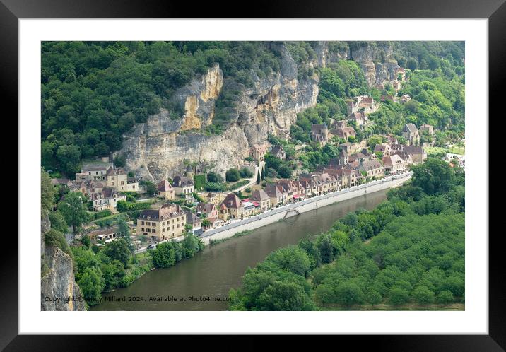 Dordogne River Houses Landscape Framed Mounted Print by Andy Millard