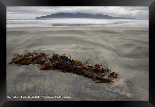 Laig Beach, Eigg, Sand and Sea Framed Print by Peter Seago