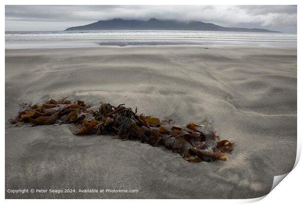 Laig Beach, Eigg, Sand and Sea Print by Peter Seago