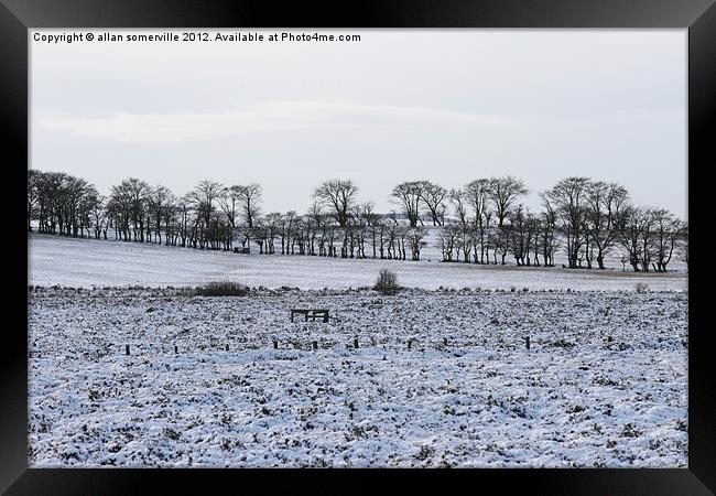 snowy winter scene 2 Framed Print by allan somerville