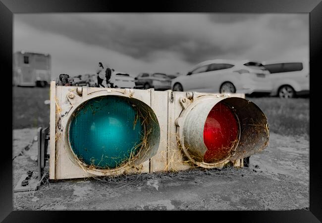 Runway Lights Framed Print by Glen Allen