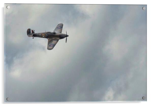 Hurricane WWII Fighter Aircraft in UK Sky Acrylic by Glen Allen