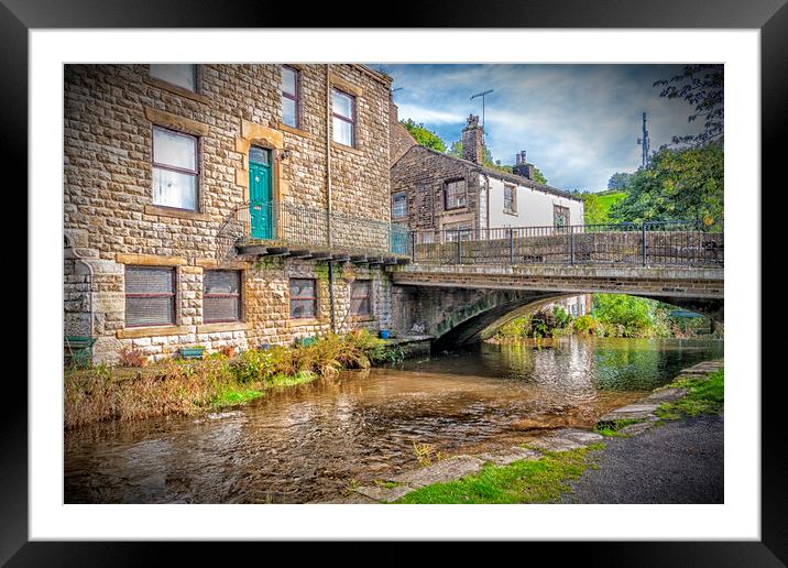 Uppermill Bridge River Framed Mounted Print by Kevin Hellon