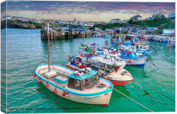 Newquay Harbour  Canvas Print by Alison Chambers