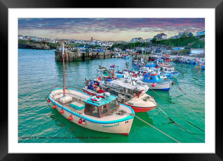 Newquay Harbour  Framed Mounted Print by Alison Chambers