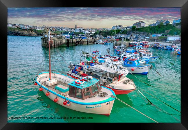 Newquay Harbour  Framed Print by Alison Chambers