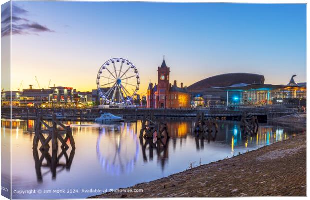 Cardiff Bay Sunset Canvas Print by Jim Monk