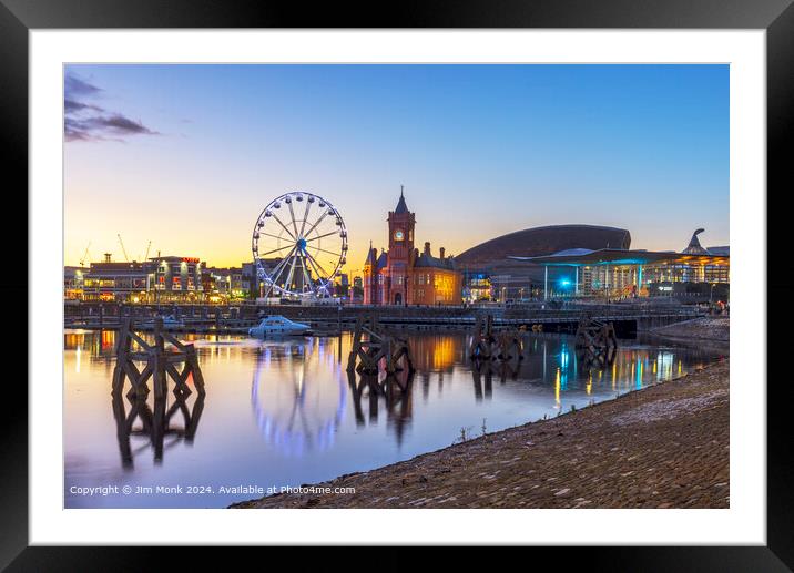 Cardiff Bay Sunset Framed Mounted Print by Jim Monk