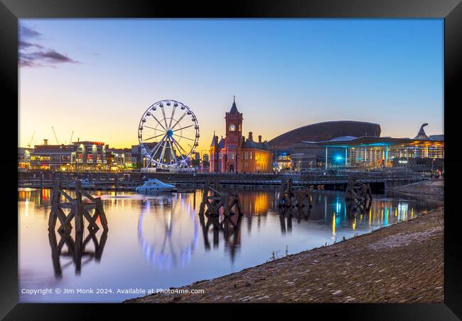 Cardiff Bay Sunset Framed Print by Jim Monk