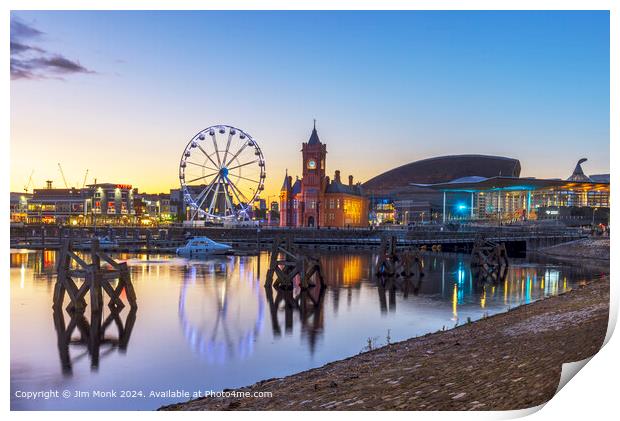 Cardiff Bay Sunset Print by Jim Monk