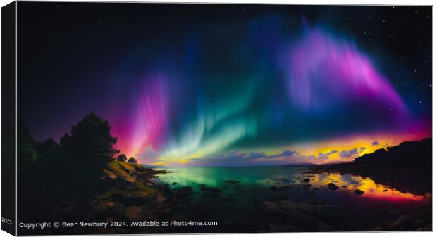 Aurora Coast Reflections Canvas Print by Bear Newbury
