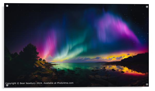 Aurora Coast Reflections Acrylic by Bear Newbury