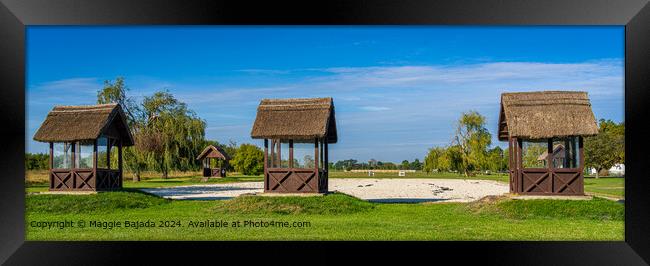 Beach Huts with Sand, Hungary Framed Print by Maggie Bajada