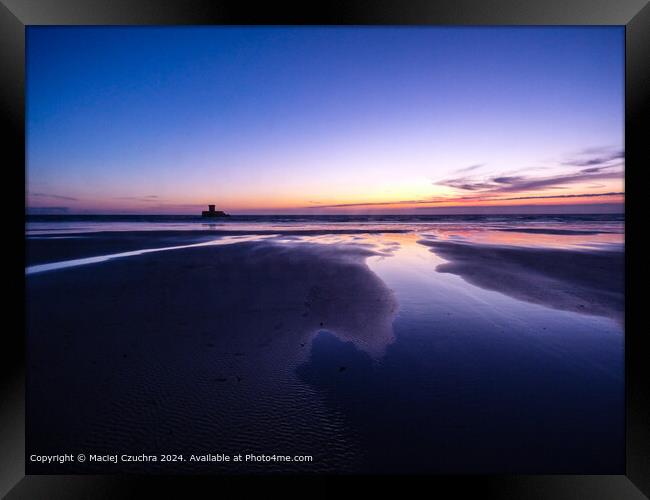 Jersey Beach Sunset Framed Print by Maciej Czuchra