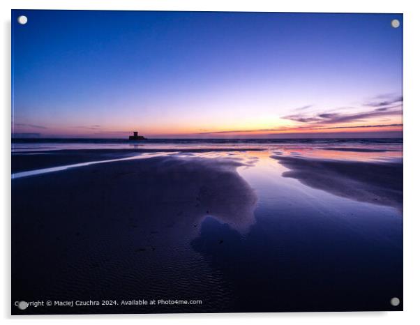 Jersey Beach Sunset Acrylic by Maciej Czuchra