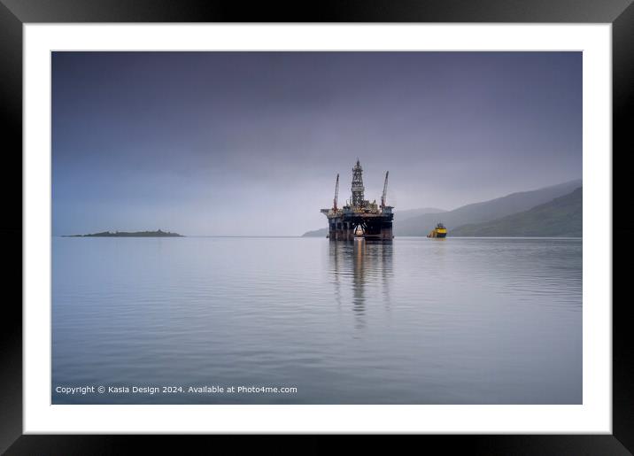 Ocean Greatwhite Reflected in Loch Kishorn Framed Mounted Print by Kasia Design