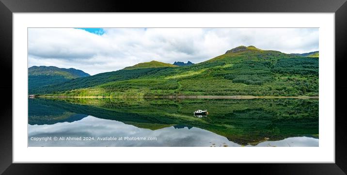 Tranquil Loch Long Panorama Framed Mounted Print by Ali Ahmed