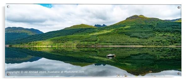 Tranquil Loch Long Panorama Acrylic by Ali Ahmed