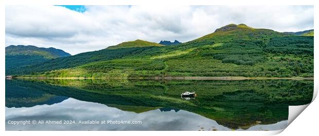 Tranquil Loch Long Panorama Print by Ali Ahmed