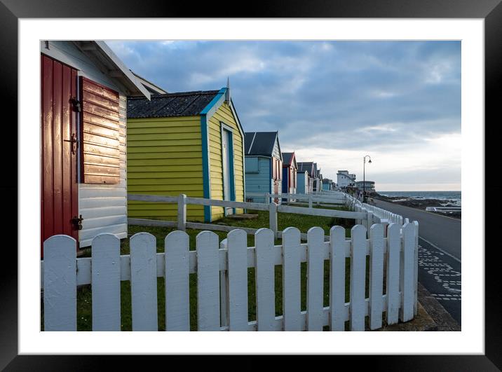 Vibrant Beach Huts Westward Ho! Framed Mounted Print by Tony Twyman