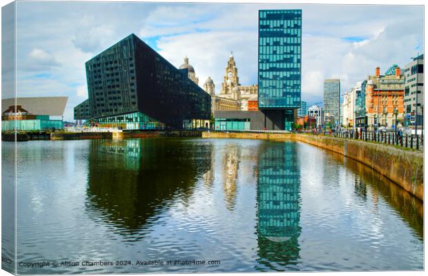  Liverpool Reflections Canvas Print by Alison Chambers