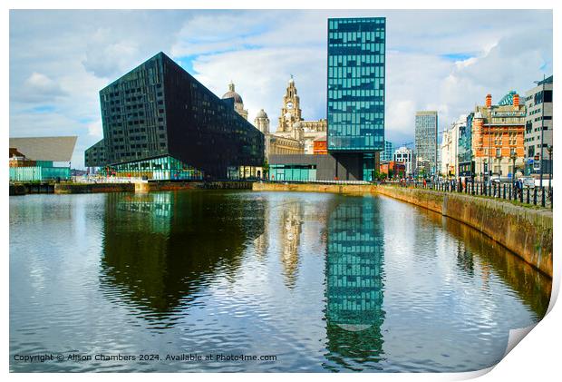  Liverpool Reflections Print by Alison Chambers