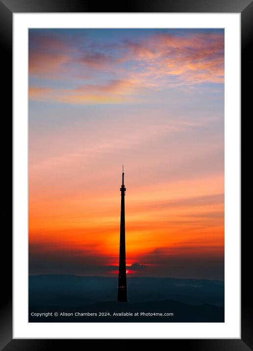 Emley Moor Mast Framed Mounted Print by Alison Chambers