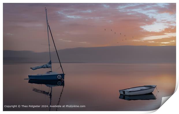 Knysna Lagoon Dawn Print by Theo Potgieter