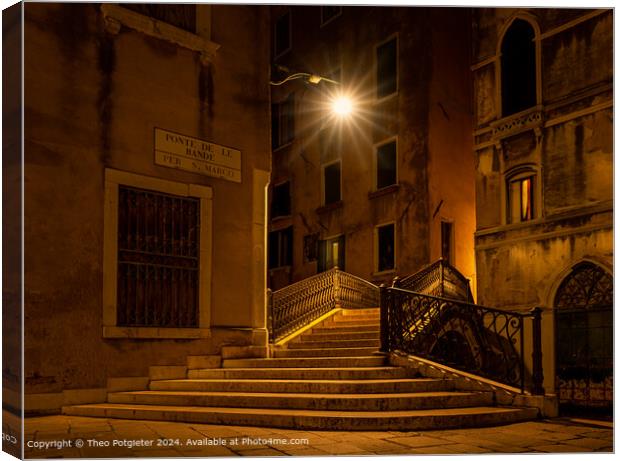 Ponte De La Bande Bridge Architecture Venice Canvas Print by Theo Potgieter