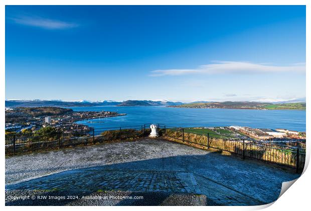 Snowy Argyll Hills From Lyle Hill Print by RJW Images
