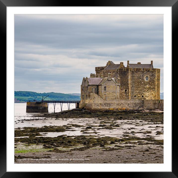 Blackness Castle at Low Tide Framed Mounted Print by George Robertson