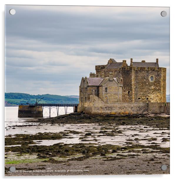 Blackness Castle at Low Tide Acrylic by George Robertson