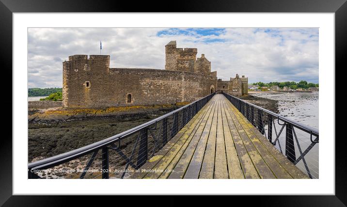 Blackness Castle Pier Architecture Framed Mounted Print by George Robertson