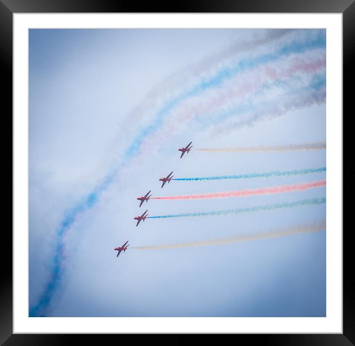 Red Arrows Jet Flight Framed Mounted Print by Jason Thompson