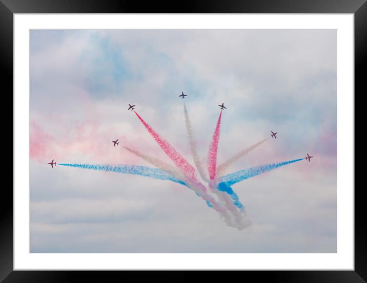 Red Arrows Flying Display Framed Mounted Print by Jason Thompson