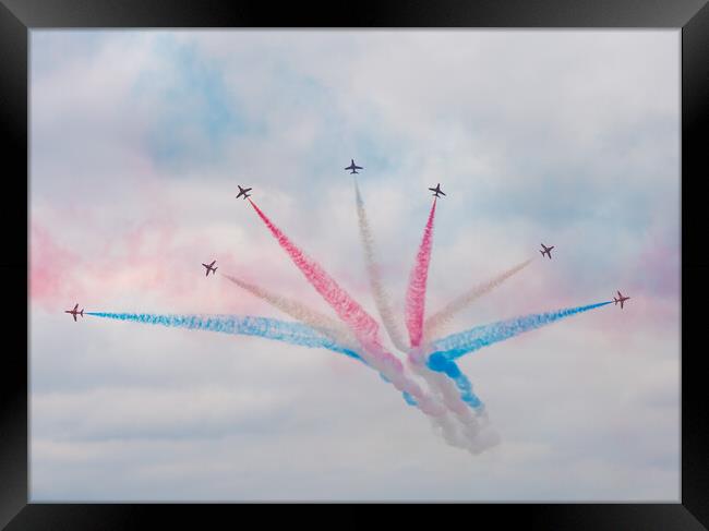 Red Arrows Flying Display Framed Print by Jason Thompson