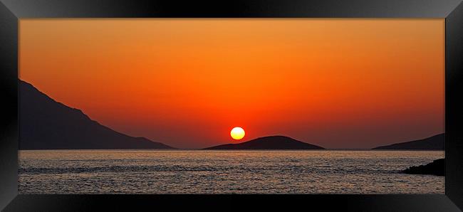 Dodecanese sunset Framed Print by Tom Gomez
