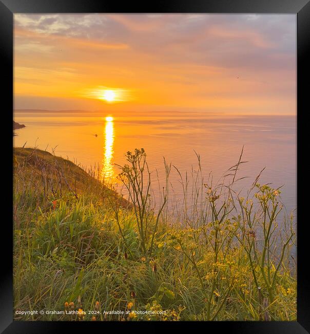 Jurassic Coastline Sunrise Framed Print by Graham Lathbury