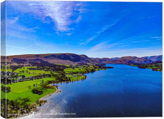 Ullswater Lake Aerial Landscape Canvas Print by Tom Roth