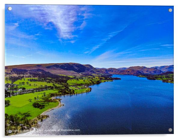 Ullswater Lake Aerial Landscape Acrylic by Tom Roth