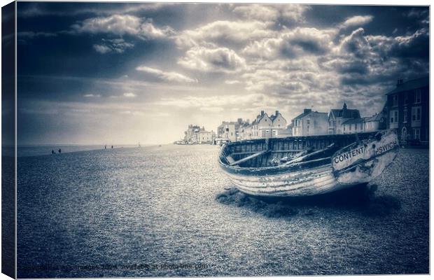 Wooden boat on Aldeburgh beach Canvas Print by Aj’s Images