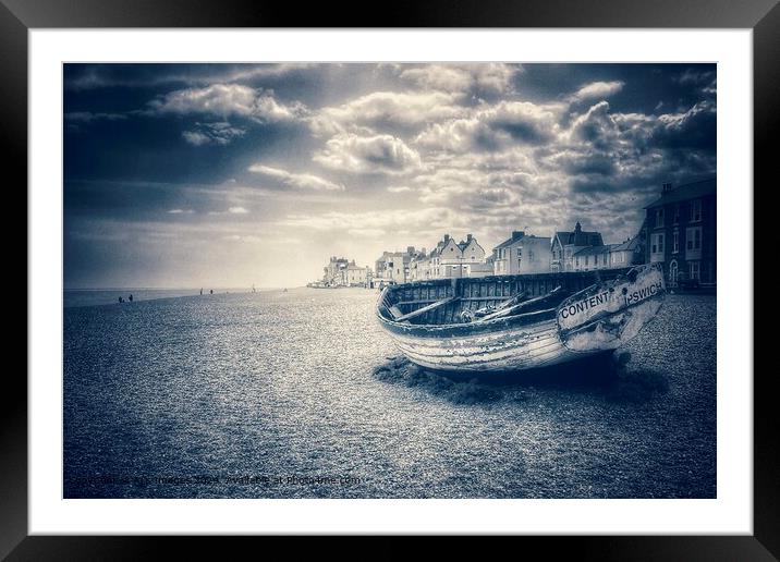 Wooden boat on Aldeburgh beach Framed Mounted Print by Aj’s Images