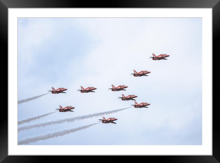 Red Arrows Midlands Air Show Framed Mounted Print by Jason Thompson