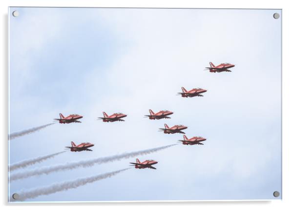 Red Arrows Midlands Air Show Acrylic by Jason Thompson