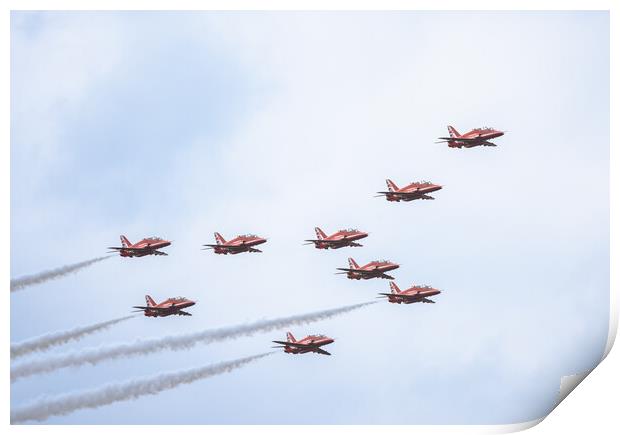 Red Arrows Midlands Air Show Print by Jason Thompson