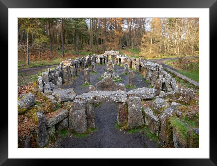 Druids Temple Landscape - Stone Circle, Cemetery, Ruins Framed Mounted Print by Jason Thompson